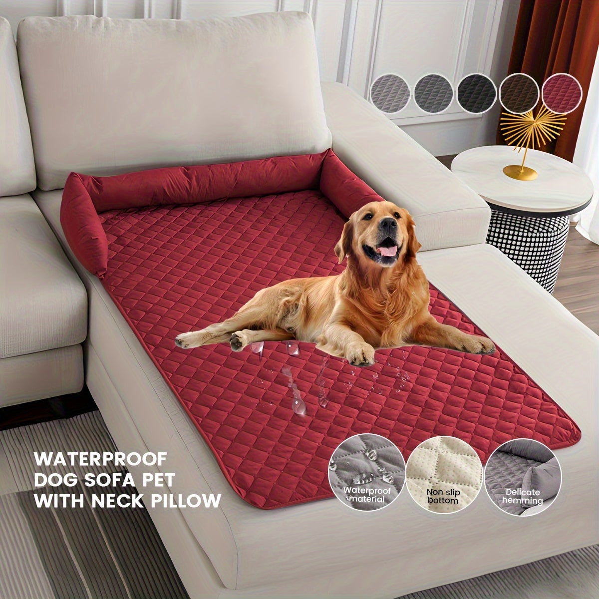Premium Velvet Pet Sofa Bed – Waterproof, Non-Slip Couch Protector for Dogs & Cats