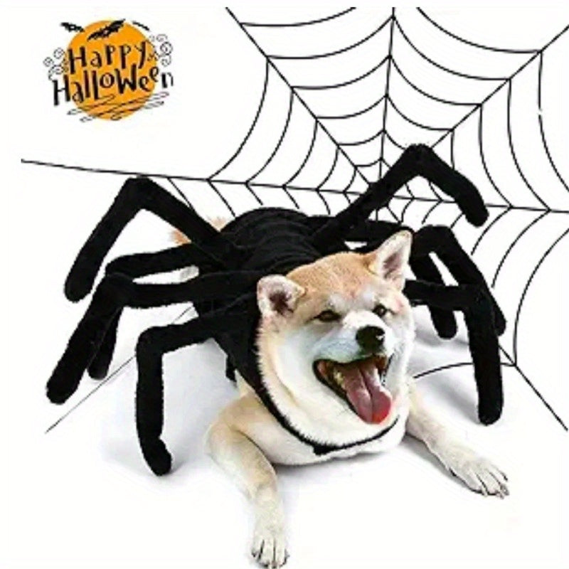 Spooky Spider Pet Costume for Dogs & Cats – Halloween Cosplay Outfit with 8 Legs, Soft Cotton & Adjustable Straps