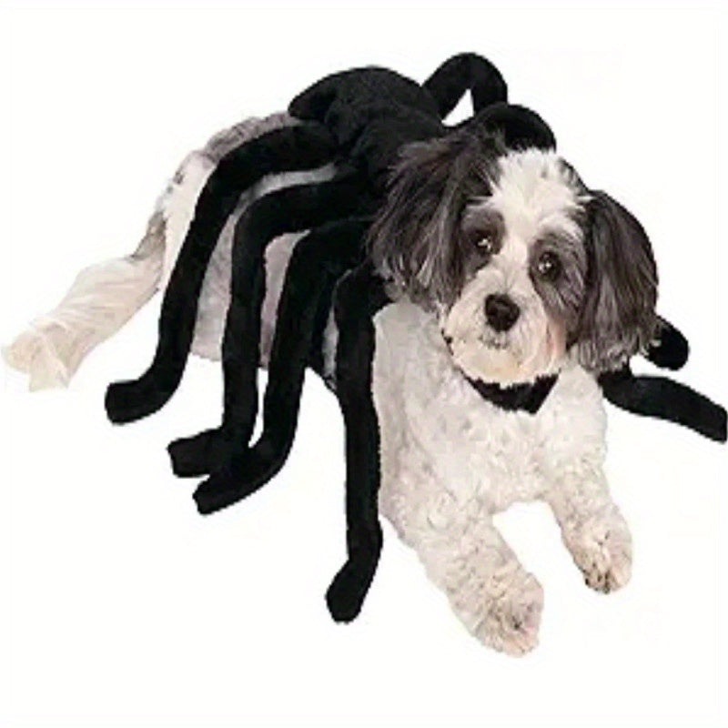 Spooky Spider Pet Costume for Dogs & Cats – Halloween Cosplay Outfit with 8 Legs, Soft Cotton & Adjustable Straps