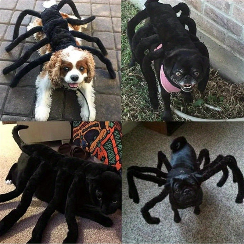 Spooky Spider Pet Costume for Dogs & Cats – Halloween Cosplay Outfit with 8 Legs, Soft Cotton & Adjustable Straps