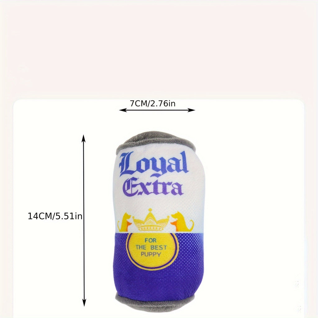 Squeaky Plush Can-Shaped Dog Toy – Durable Chew Toy for Interactive Play