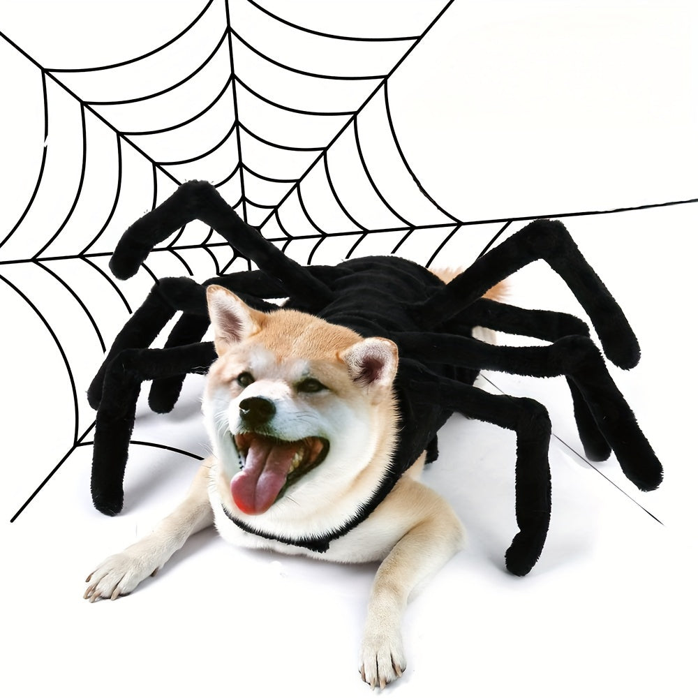 Spooky Spider Pet Costume for Dogs & Cats – Halloween Cosplay Outfit with 8 Legs, Soft Cotton & Adjustable Straps