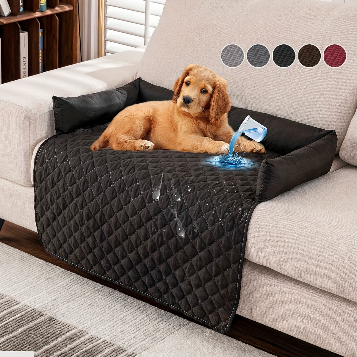 Premium Velvet Pet Sofa Bed – Waterproof, Non-Slip Couch Protector for Dogs & Cats
