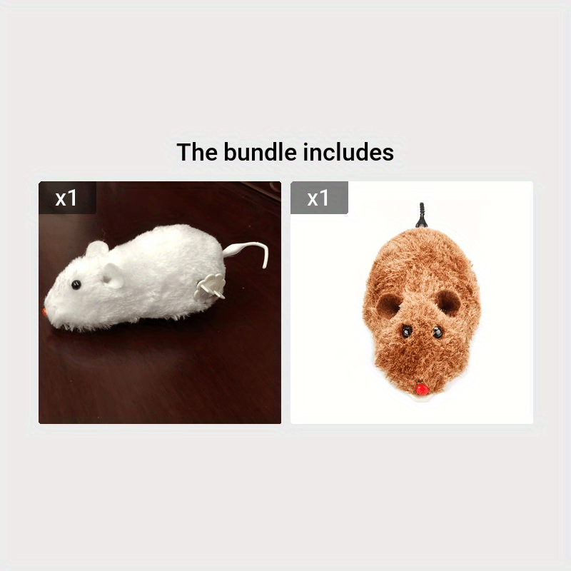 Interactive Plush Mouse Cat Toy with Wind-Up Mechanism – Indoor Exercise Toy for Cats