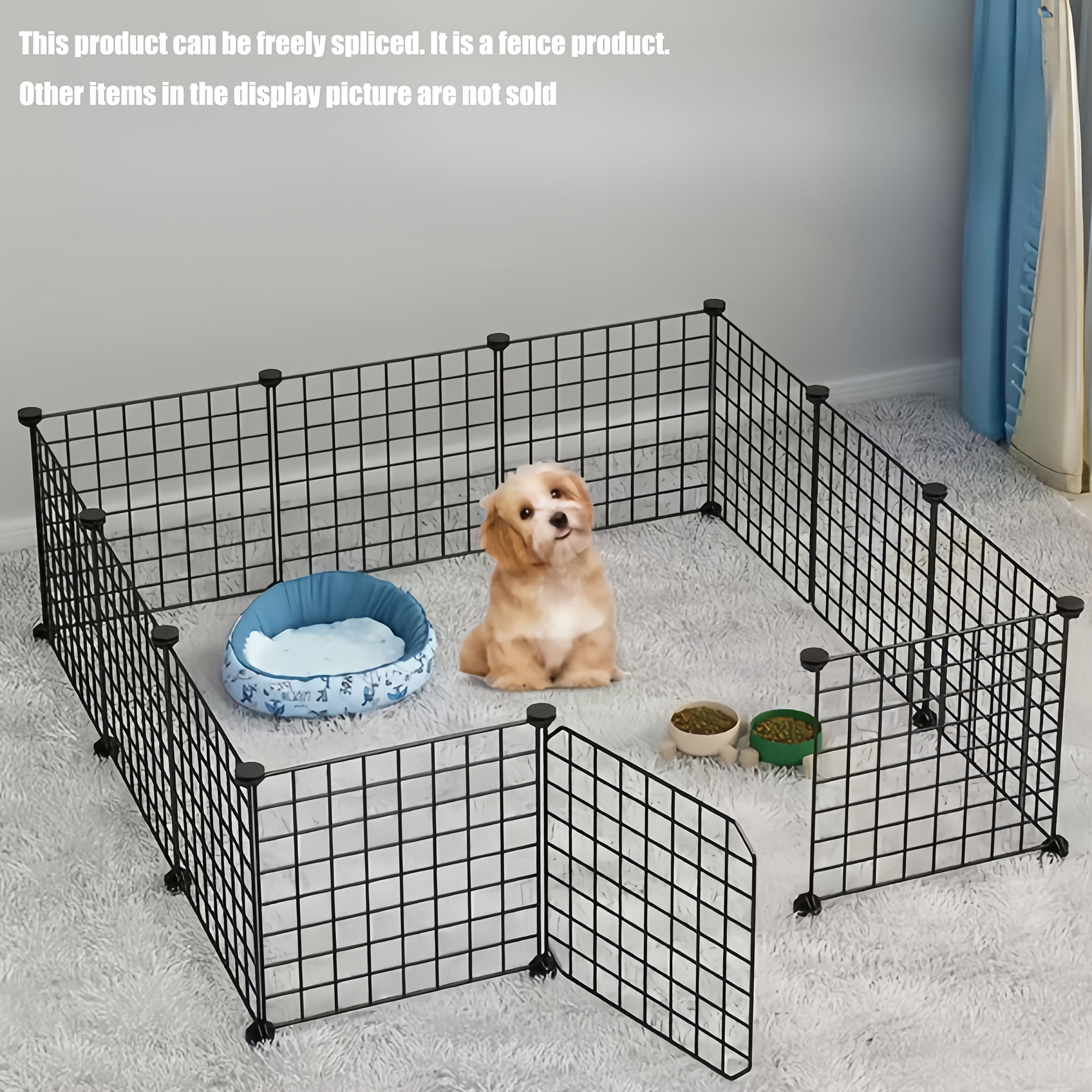 12PCS Square Pet Playpen Fence – Foldable Modular Gate for Rabbits, Hamsters, Birds & Small Pets