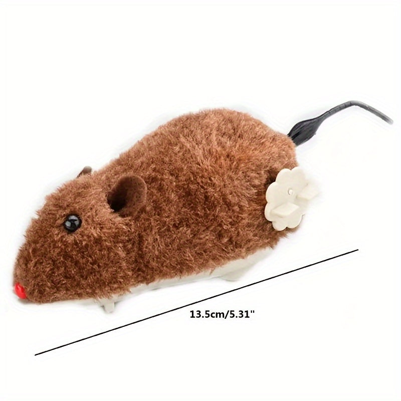 Interactive Plush Mouse Cat Toy with Wind-Up Mechanism – Indoor Exercise Toy for Cats