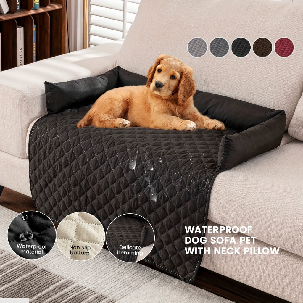Premium Velvet Pet Sofa Bed – Waterproof, Non-Slip Couch Protector for Dogs & Cats