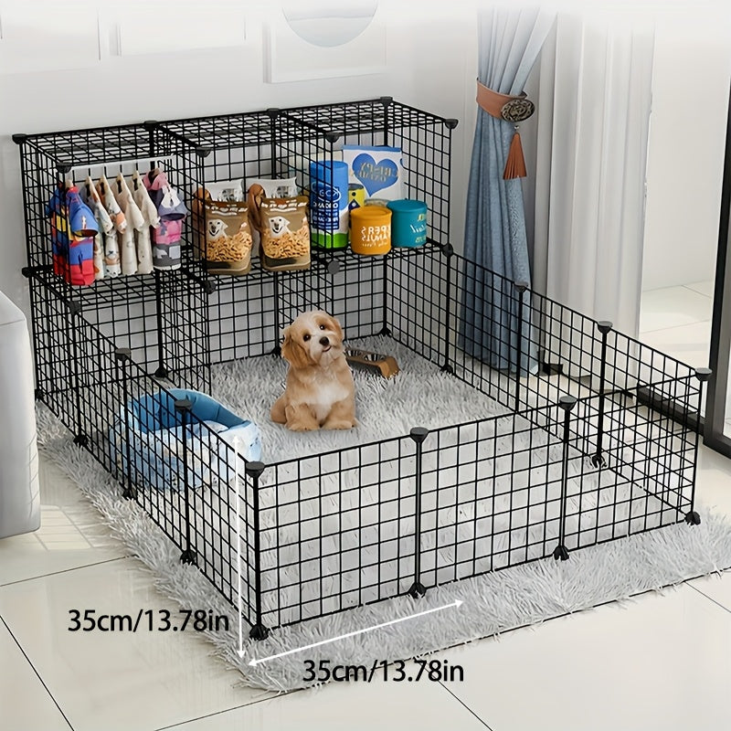 12PCS Square Pet Playpen Fence – Foldable Modular Gate for Rabbits, Hamsters, Birds & Small Pets