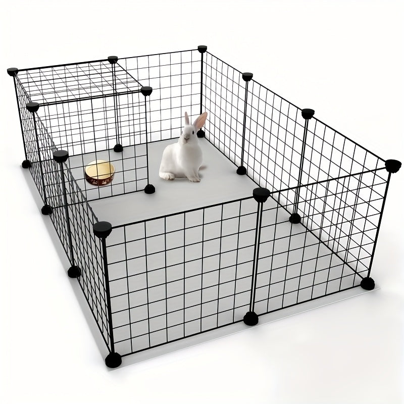 12PCS Square Pet Playpen Fence – Foldable Modular Gate for Rabbits, Hamsters, Birds & Small Pets