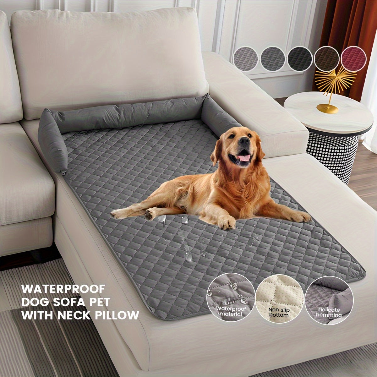Premium Velvet Pet Sofa Bed – Waterproof, Non-Slip Couch Protector for Dogs & Cats