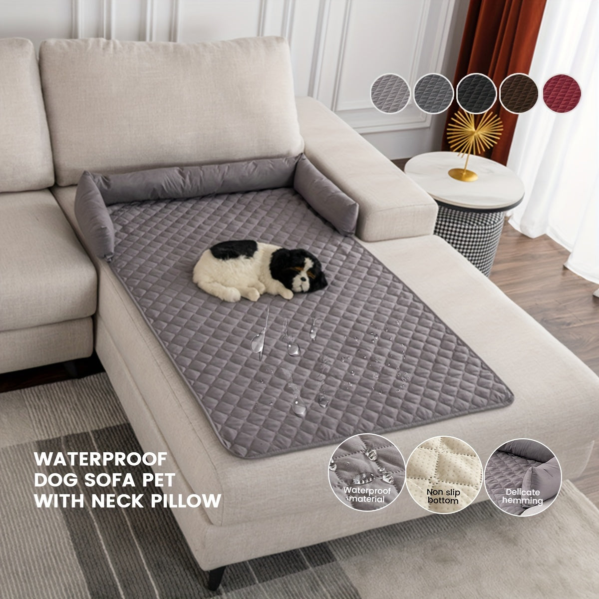 Premium Velvet Pet Sofa Bed – Waterproof, Non-Slip Couch Protector for Dogs & Cats