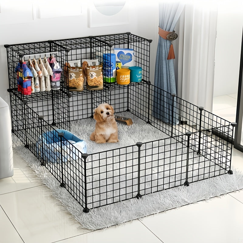 12PCS Square Pet Playpen Fence – Foldable Modular Gate for Rabbits, Hamsters, Birds & Small Pets